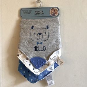 NWT!! 3 pack set of bandana bibs with teether